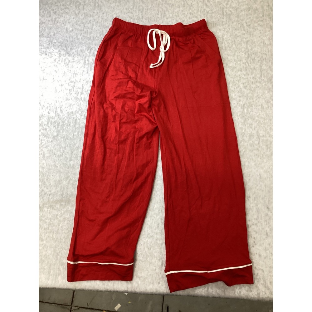 Auden Cloud Knit Red Pajama Pants Wide Leg Sleepwear XS W98Z8Z